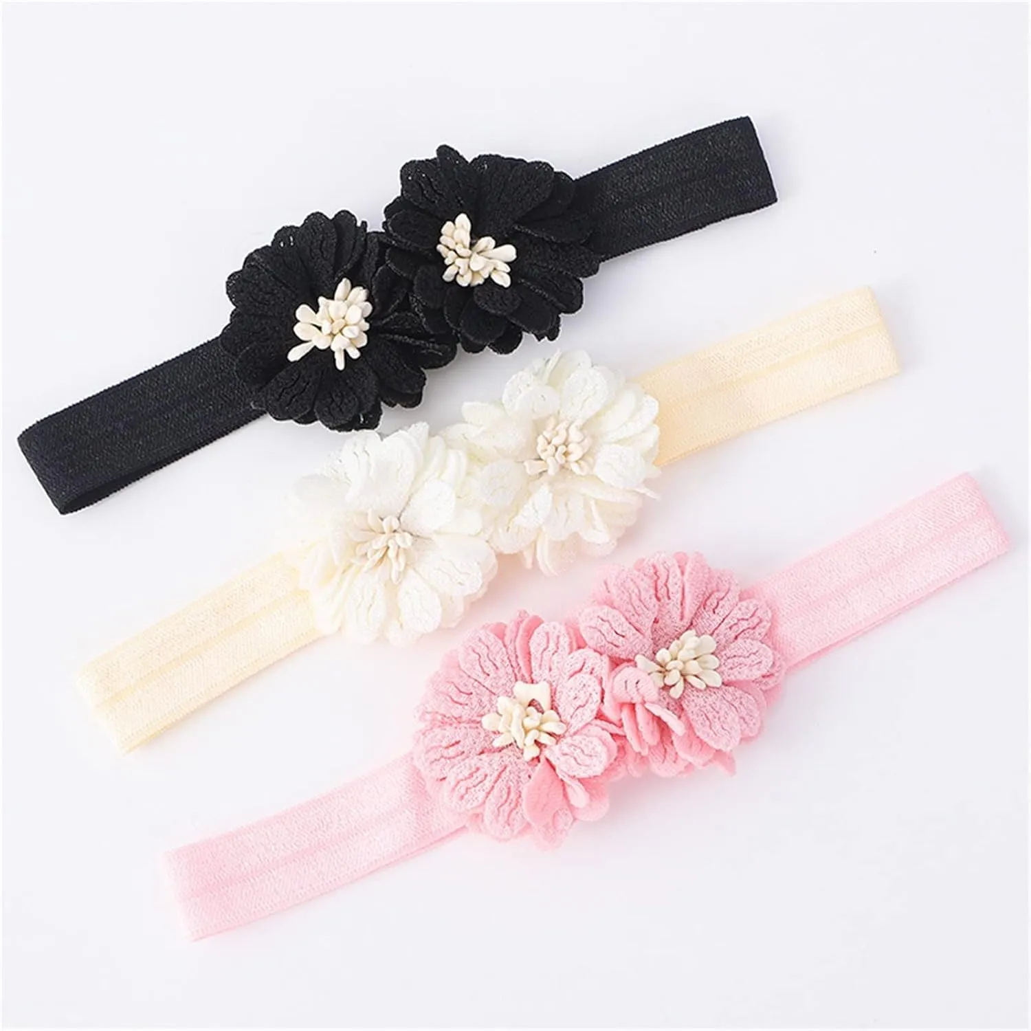 Baby Shoes with Hair Band Fashion Soft Soled Toddler Shoes Versatile Dress Flower Princess Shoes Toddler Winter Shoes (Pink, 4 Infant)