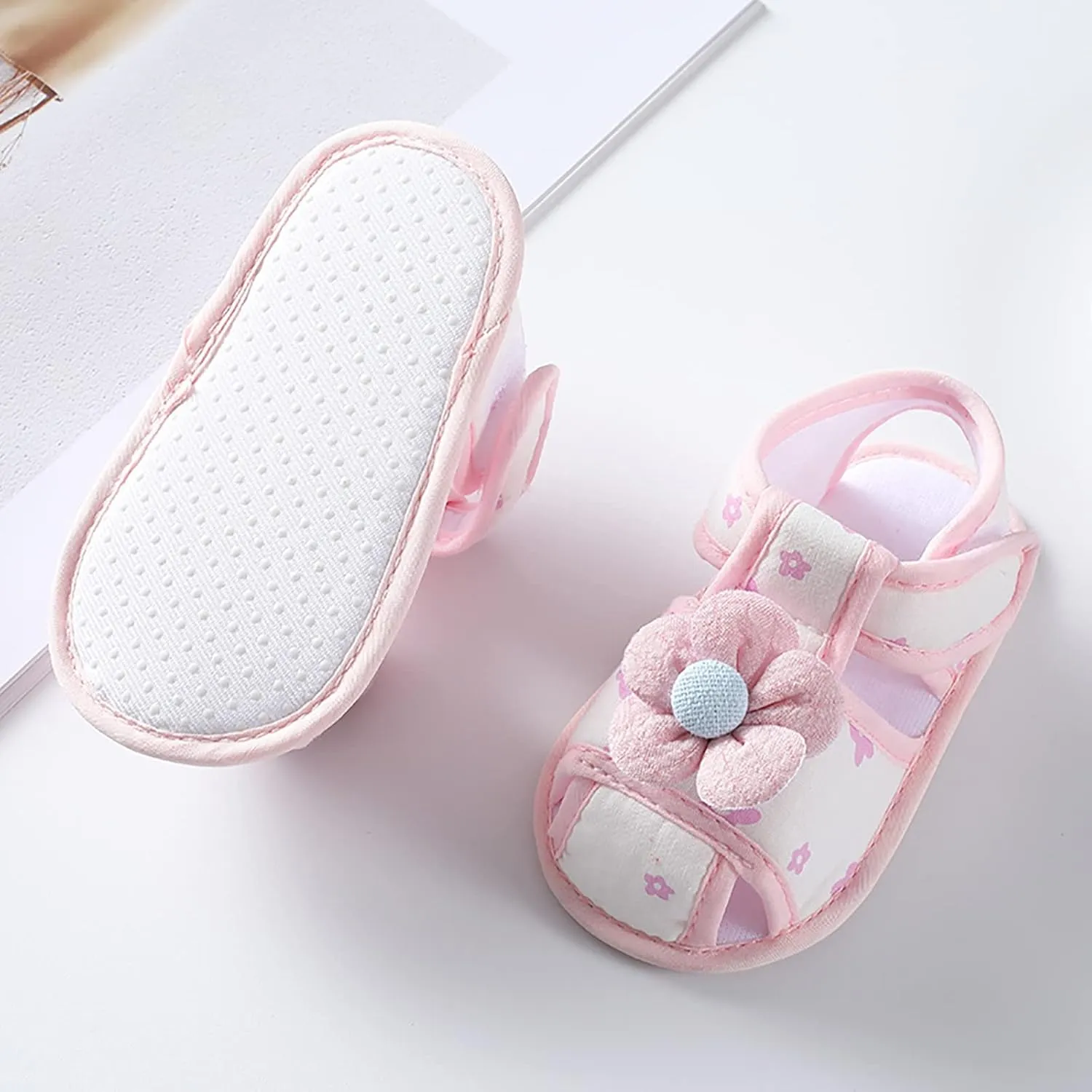 Baby Slippers Shoes Infant Girls Open Toe Bowknot Tie Dye Shoes First Walkers Shoes Summer Toddler Water Shoes Toddler 6