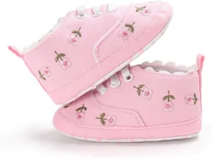 Baby Sneakers 12-18 Months Baby Girls Sole Infant Crib Shoes Floral Canvas Soft Anti-Slip Baby Water Shoes