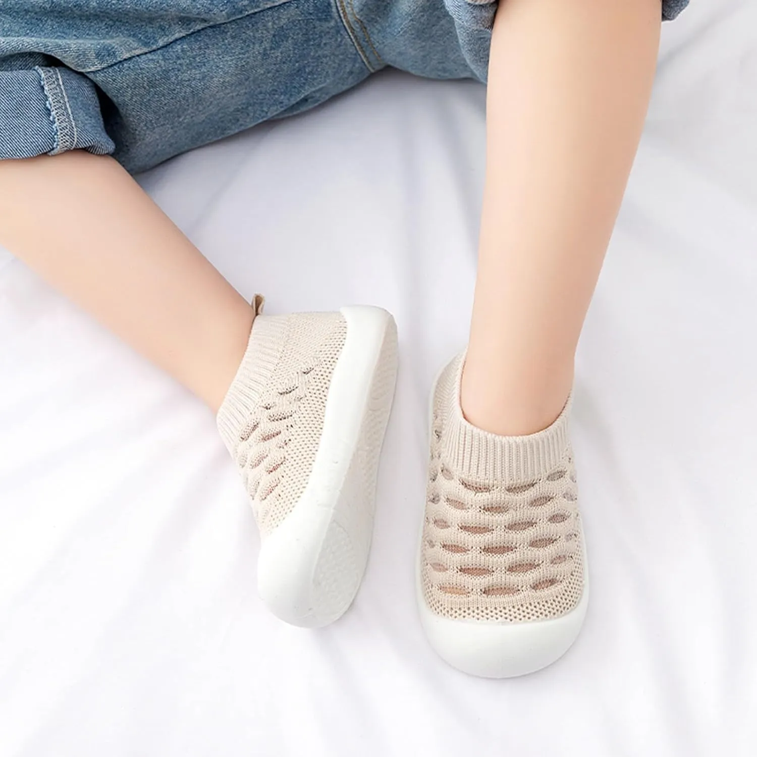 Baby Sneakers Girls Boys Lightweight Mesh Socks Shoes First Walking Shoes Toddler Soft Sole Non Slip Shoes