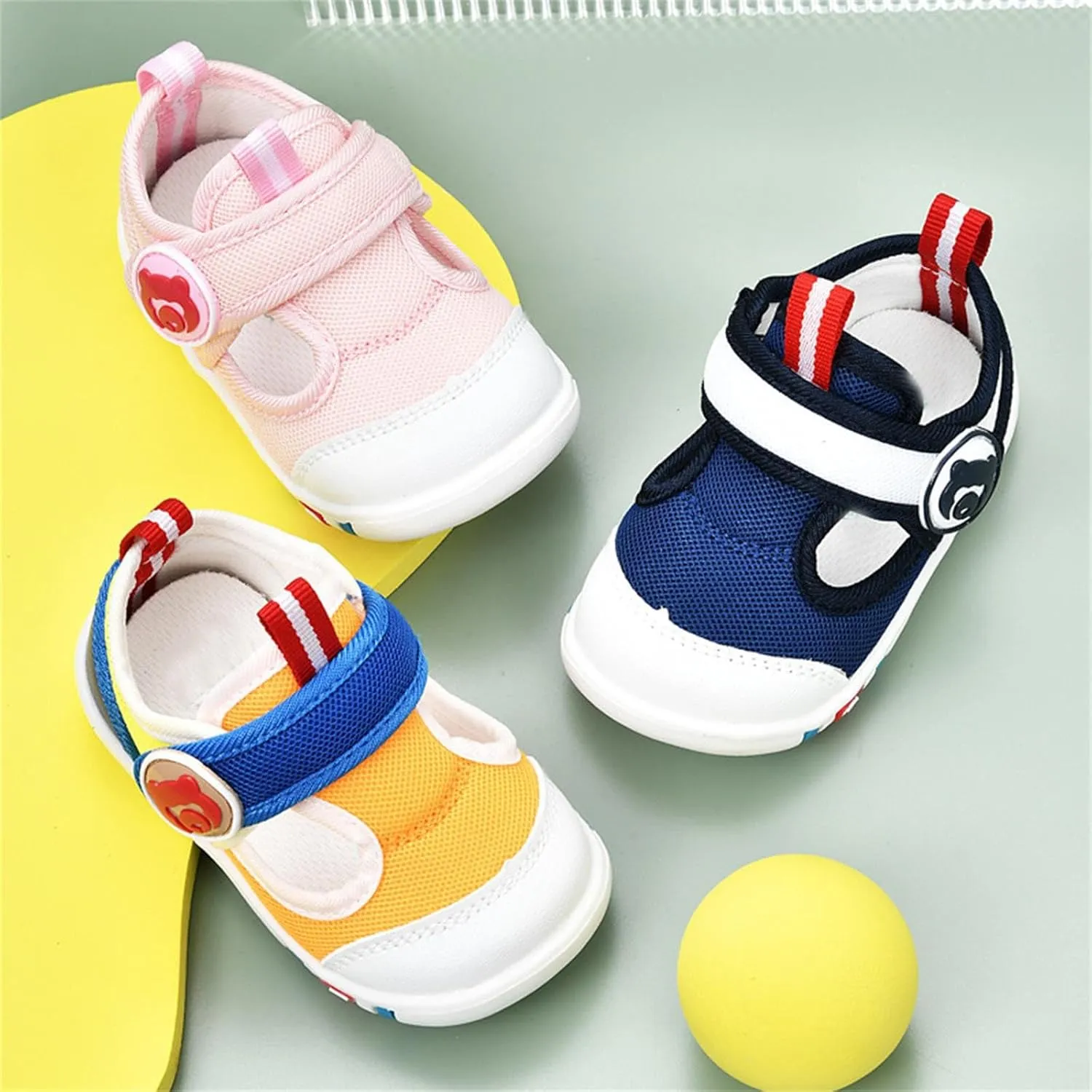 Baby Sneakers Toddler Girls Boys Lightweight Breathable Non-Slip Mesh First Walking Flat Shoes Slippers for Kids