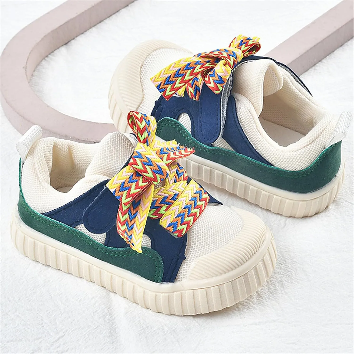 Baby Sneakers with Bow Toddler Baby Girls Slip on Platform Sneaker Walking Shoes Fashion Low-Top Tennis Shoes