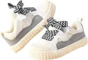 Baby Sneakers with Bow Toddler Baby Girls Slip on Platform Sneaker Walking Shoes Fashion Low-Top Tennis Shoes