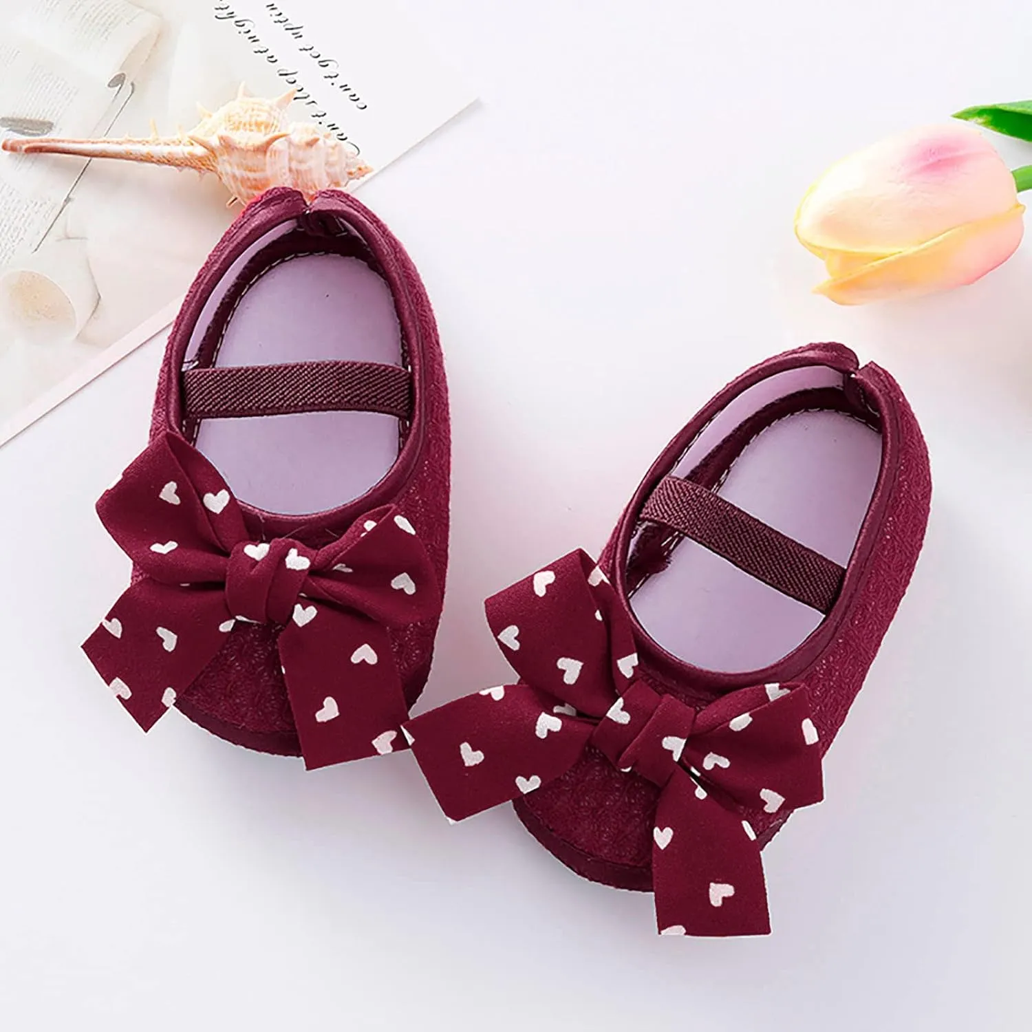Baby Toddler Infant Girls Princess Sandals Soft Sole Bowknot First Walkers Crib Shoes Party Wedding (Red, 6 Toddler)