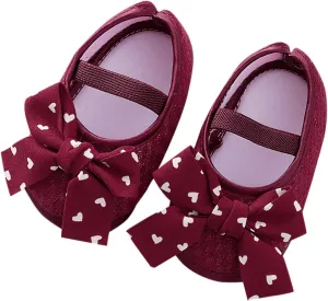 Baby Toddler Infant Girls Princess Sandals Soft Sole Bowknot First Walkers Crib Shoes Party Wedding (Red, 6 Toddler)