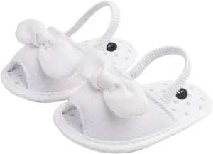 Baby Toddler Summer Casual Open Toe Sandals Infant Girls Bowknot Polka Dot Decor Soft Sole Flatt Ruched Strap Shoes