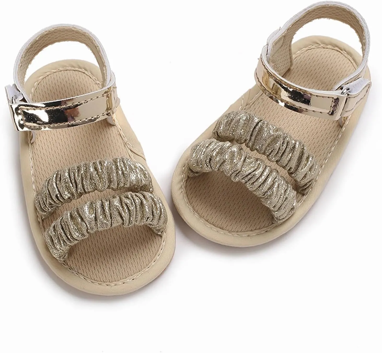 Baby Walking Shoes Baby Girls Sandals Ruffle Bowknot Premium Soft Sole Open Toe Breathable Summer Toddler Boy Sneakers