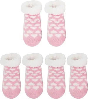 BambooMN Infants Toddler Soft Warm Plush Cozy Fuzzy Cartoon Animal Slippers Booties Socks Shoes
