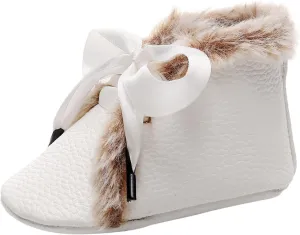 Boots Baby Oil Cotton Warm Soft Infant Girls Plush Snow Bowknot Boots Baby First Walkers Shoes Baby Shoes Soft Sole Boots Baby Boy
