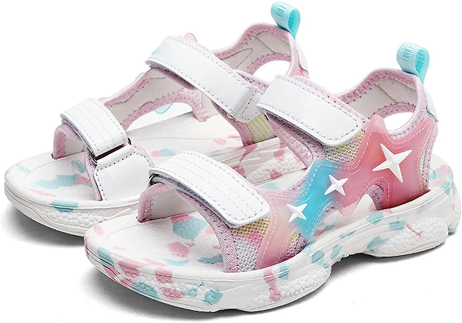 Boys' and Girls' Summer Outdoor Beach Sports Closed Toe Sandals Soft and Bouncy Sole Non Baby Sock Shoes Rubber Sole (Pink, 32)