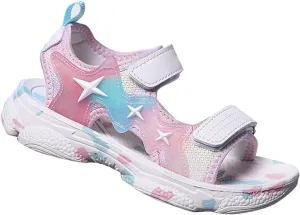 Boys' and Girls' Summer Outdoor Beach Sports Closed Toe Sandals Soft and Bouncy Sole Non Baby Sock Shoes Rubber Sole (Pink, 32)