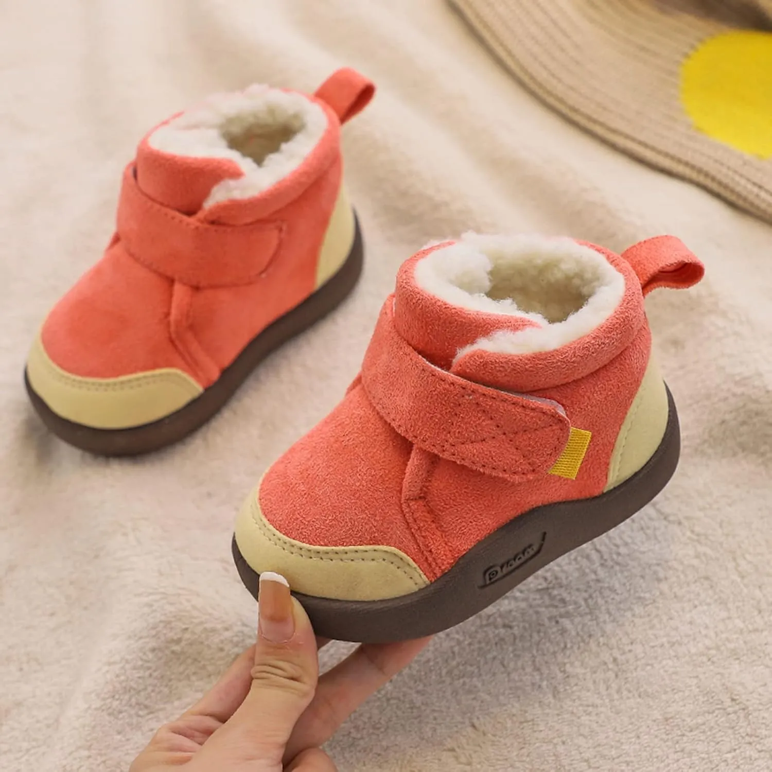 Boys Outdoor Boots Baby Shoes Toddler Boots Soft Bottom Toddler Shoes Plus Velvet Thick Non Slip Boys Girls Cute Shoes