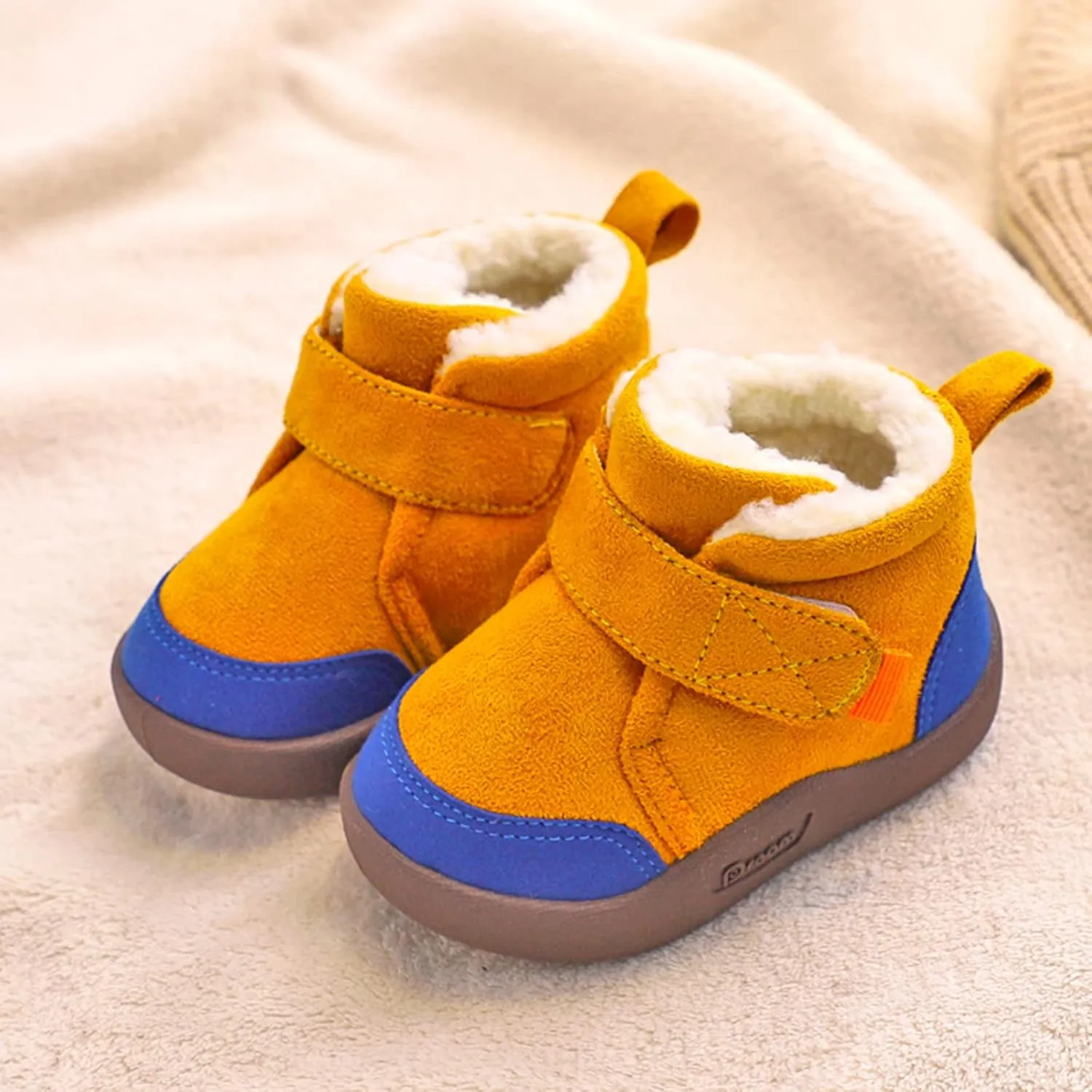 Boys Outdoor Boots Baby Shoes Toddler Boots Soft Bottom Toddler Shoes Plus Velvet Thick Non Slip Boys Girls Cute Shoes