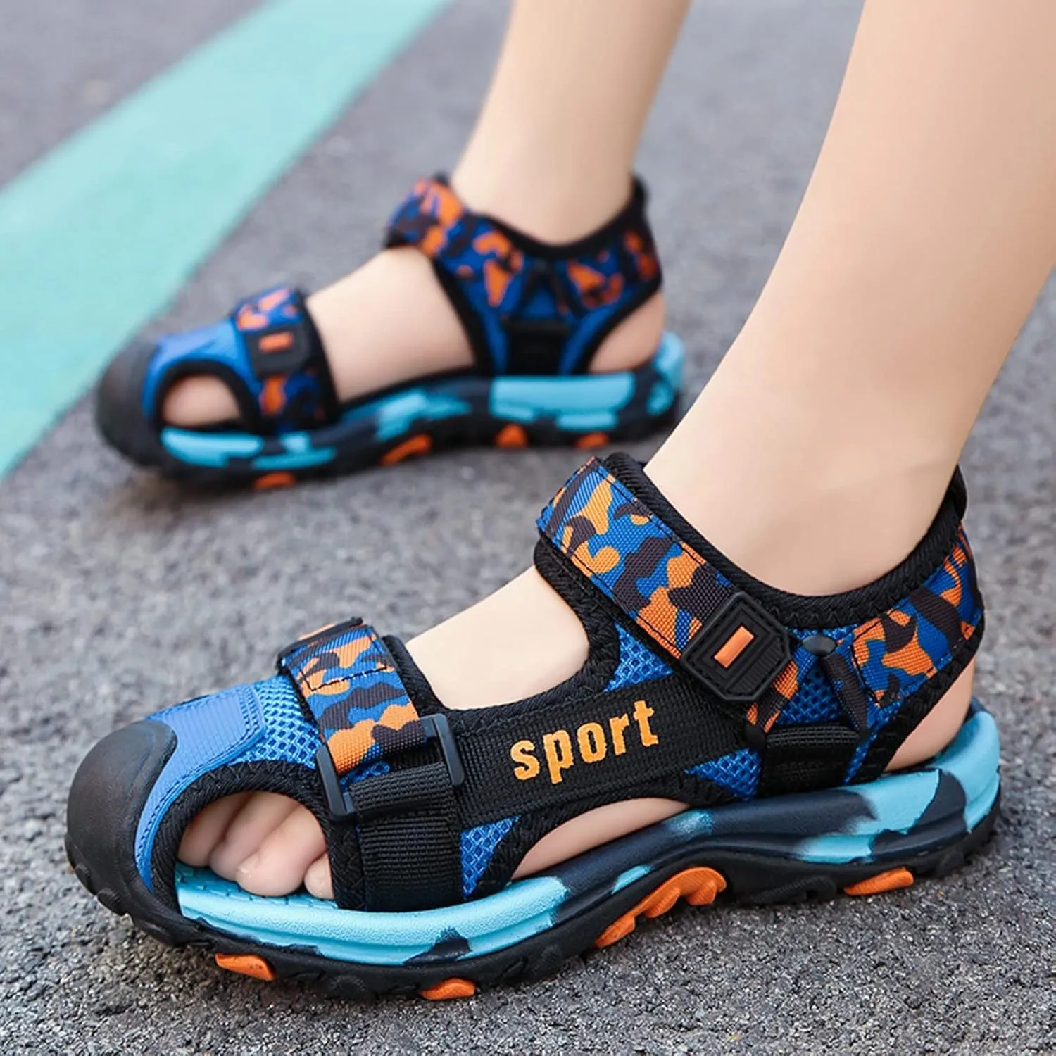 Boys' Sandals Closed-Toe Summer Athletic Sandals Hiking Anti-Slip Beach Outdoor Soft Sole Casual Shoes For Toddler