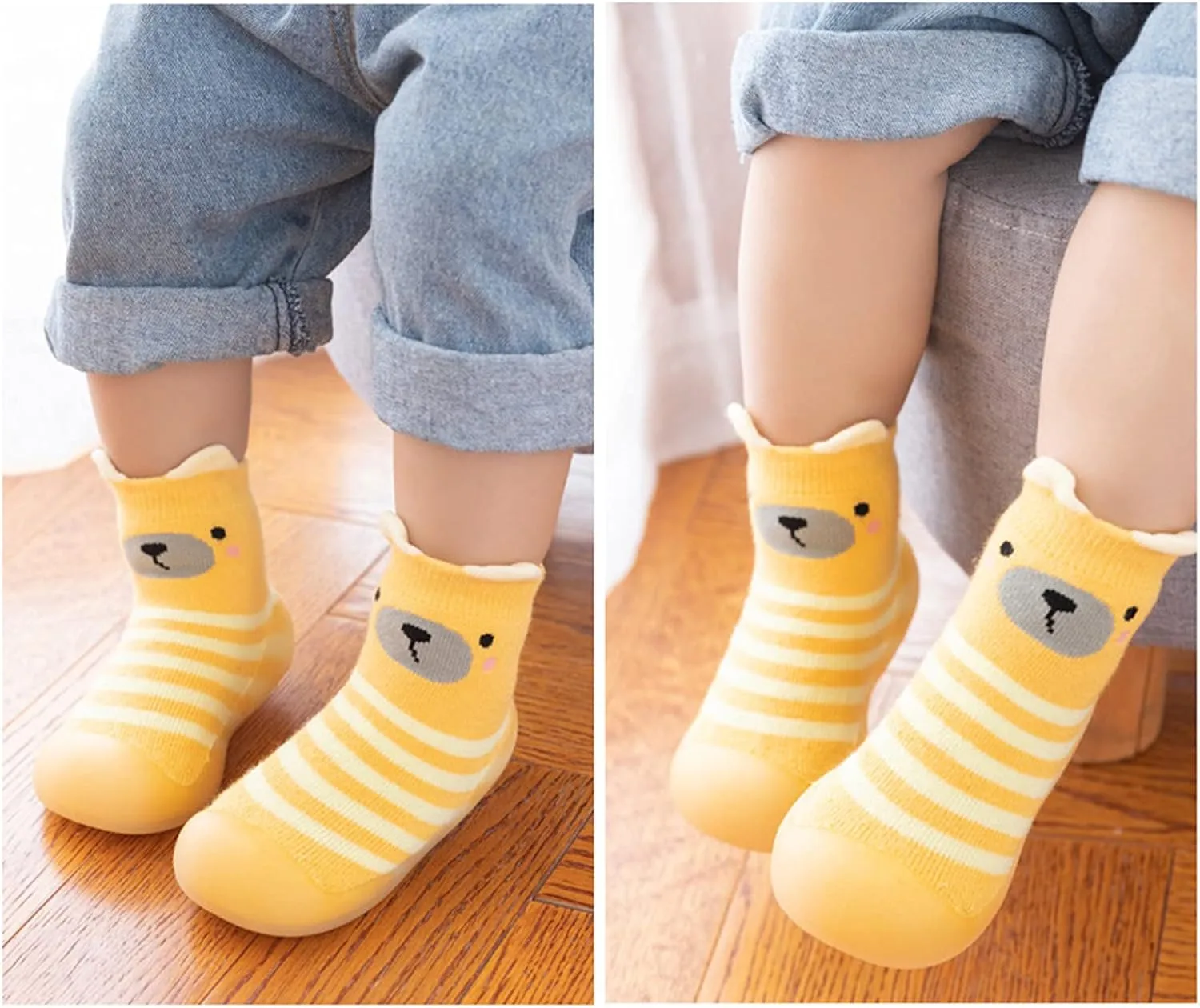 Boys Slippers Size 6 Big Boys Kids Toddler Baby Boys Girls Solid Warm Knit Soft Sole Rubber Shoe Toddler Home Slippers