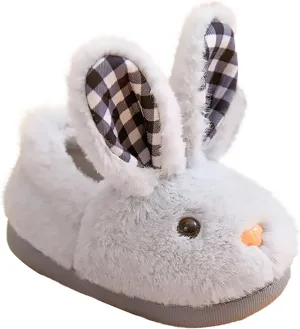Bunny Ear Fuzzy Slippers for Girls Kids Baby Boys Memory Foam Non Slip Flat Shoes Infant Indoor House Warm Slipper