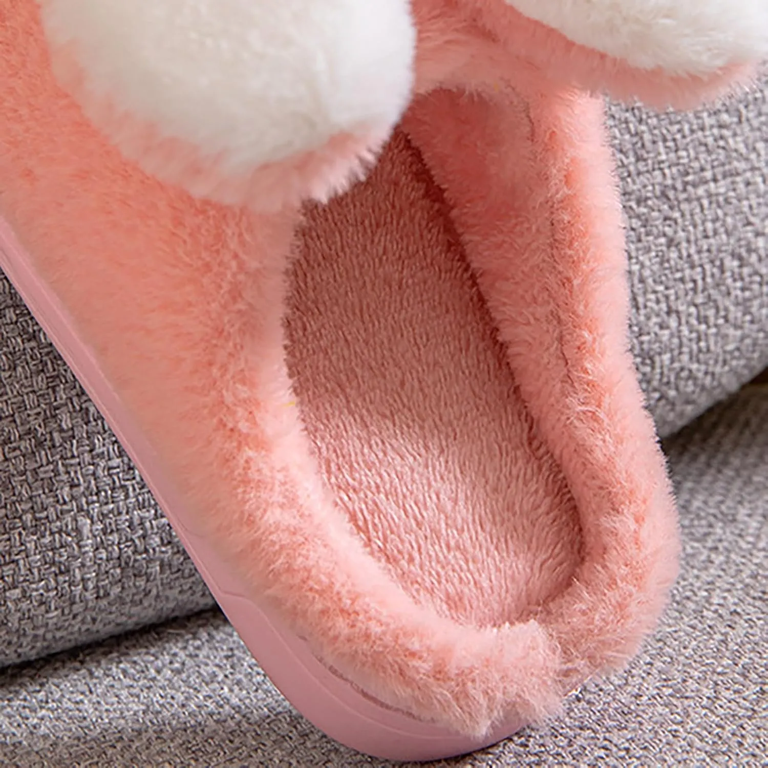 Bunny Slippers for Kids Fuzzy Indoor Outdoor Bedroom House Flat Shoes Baby Girls Boys Winter Plush Furry House Shoes