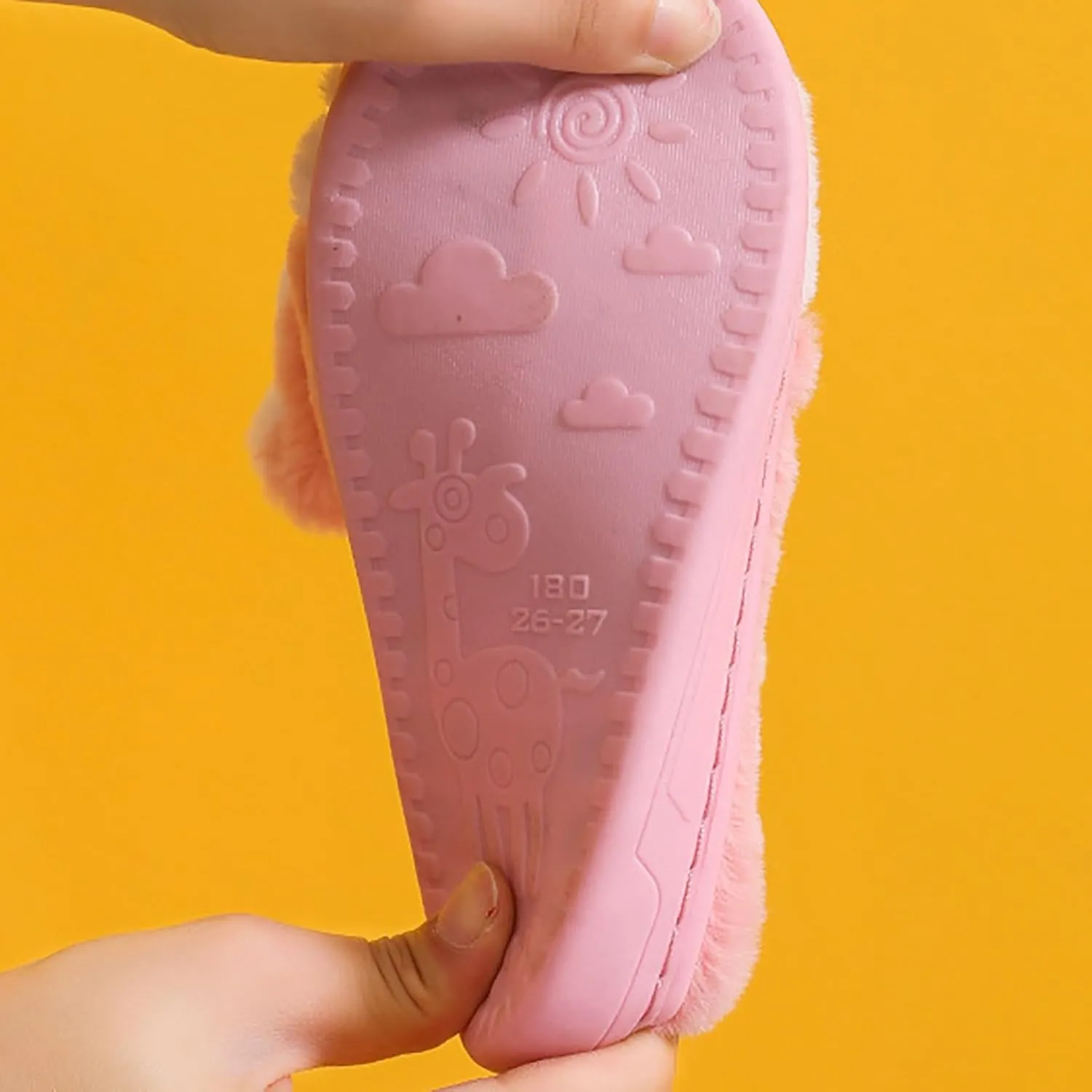 Bunny Slippers for Kids Fuzzy Indoor Outdoor Bedroom House Flat Shoes Baby Girls Boys Winter Plush Furry House Shoes