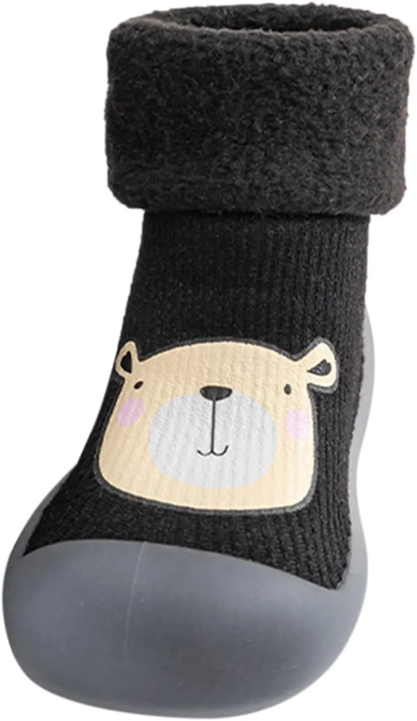 Cat And Girls Sandals Baby Sole Soft Girls Stocking Shoes Boys Toddler Solid Socks Slipper Rubber Warm Kids Knit Baby Shoes Baby Sneakers 12 Months