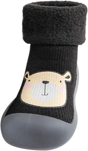 Cat And Girls Sandals Baby Sole Soft Girls Stocking Shoes Boys Toddler Solid Socks Slipper Rubber Warm Kids Knit Baby Shoes Baby Sneakers 12 Months