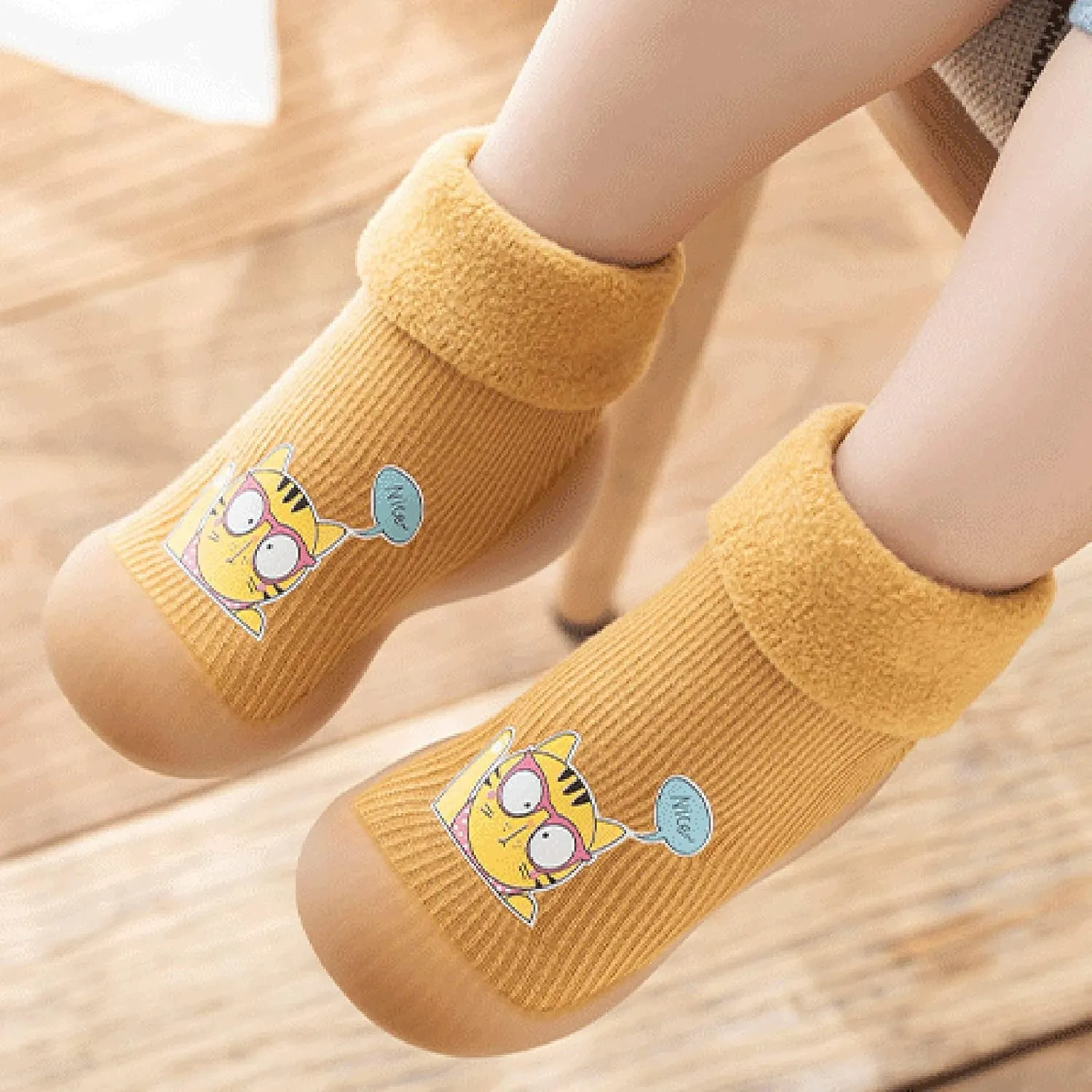 Cat And Girls Sandals Baby Sole Soft Girls Stocking Shoes Boys Toddler Solid Socks Slipper Rubber Warm Kids Knit Baby Shoes Baby Sneakers 12 Months