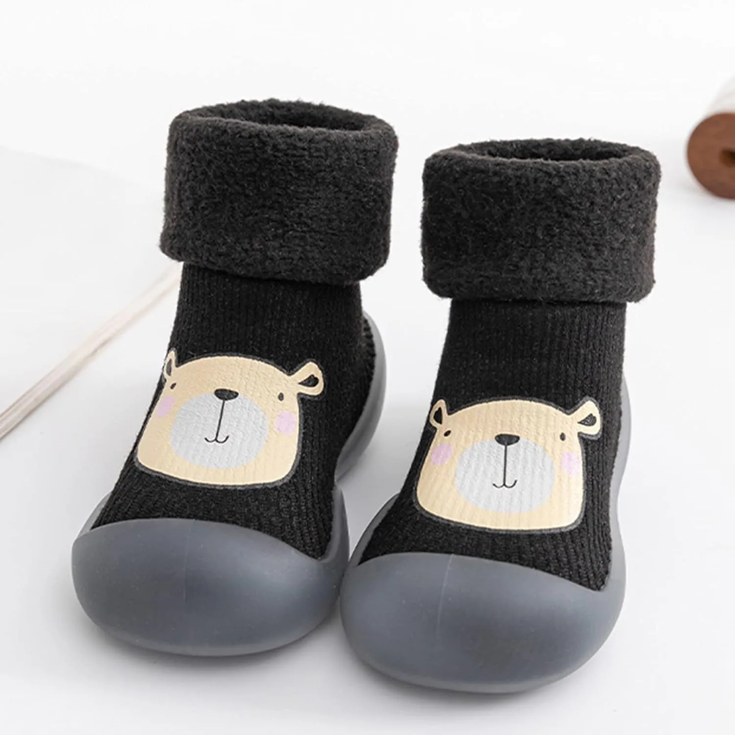 Cat And Girls Sandals Baby Sole Soft Girls Stocking Shoes Boys Toddler Solid Socks Slipper Rubber Warm Kids Knit Baby Shoes Baby Sneakers 12 Months