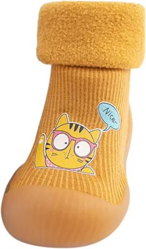 Cat And Girls Sandals Baby Sole Soft Girls Stocking Shoes Boys Toddler Solid Socks Slipper Rubber Warm Kids Knit Baby Shoes Baby Sneakers 12 Months