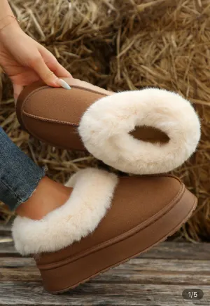 chestnut suede platform