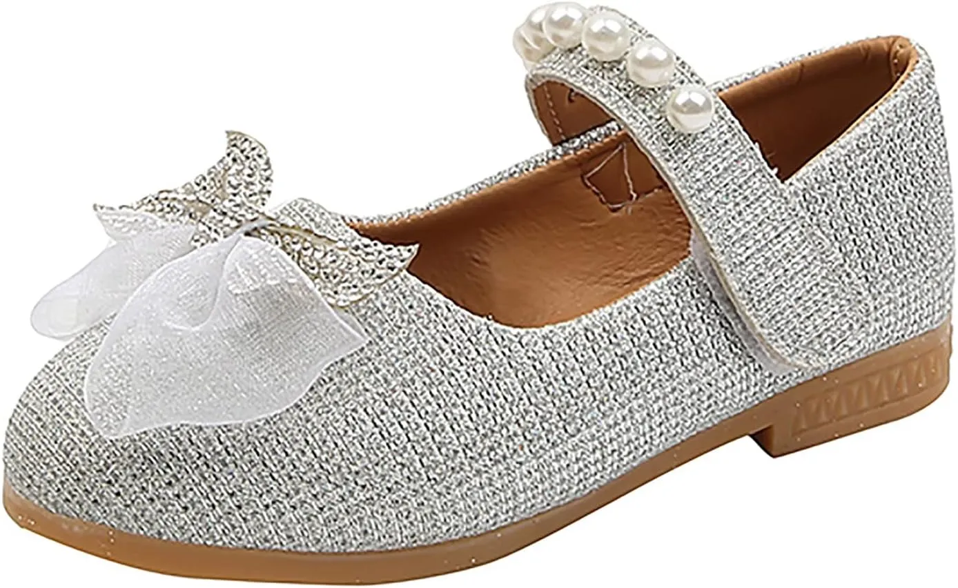 Children Flat Heels Princess Shoes Kids Sandals Comfortable Soft Soles Leather Shoes Baby Girls Toddler Girls Size 9 (Silver, 30 Little Child)