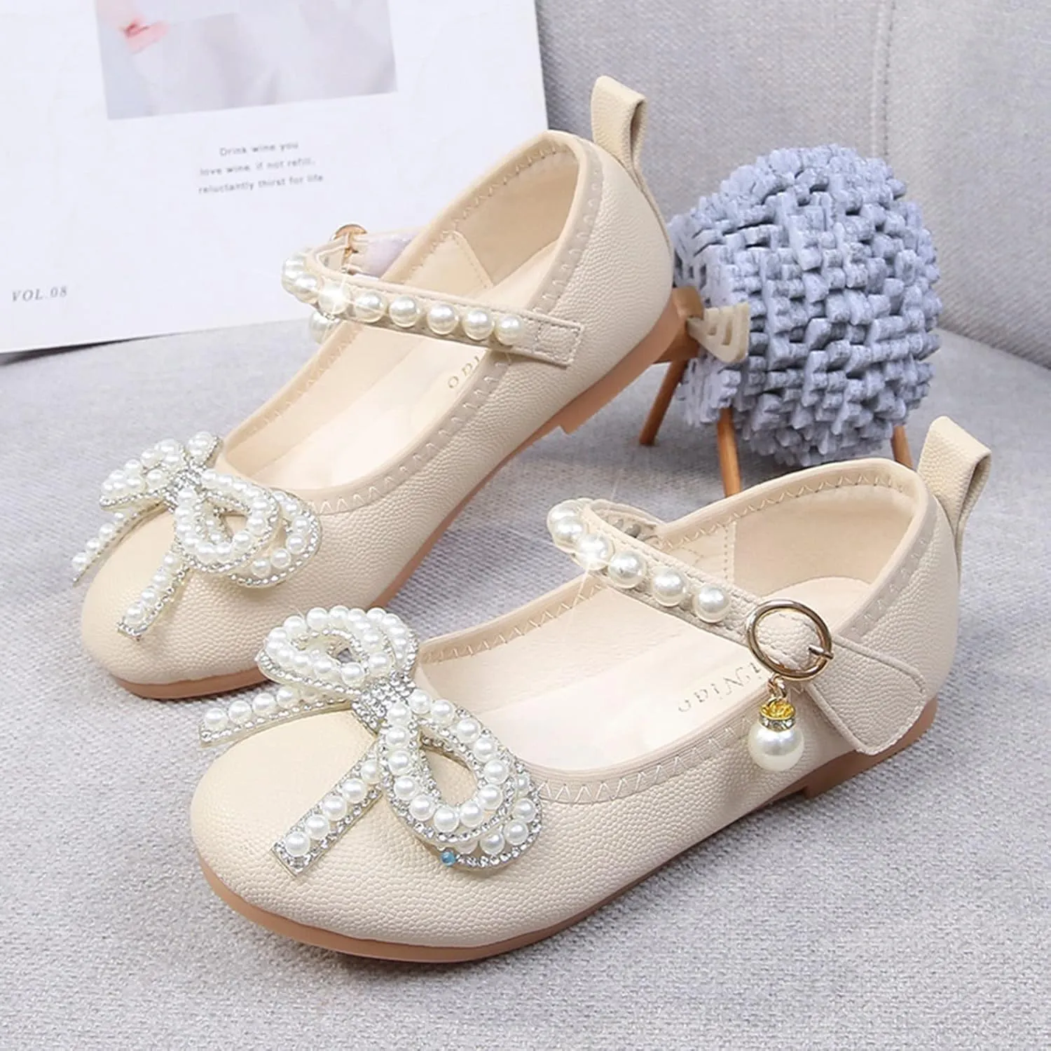 Children Small Leather Shoes Single Shoes Baby Small Leather Shoes Soft Sole Buckle Princess Shoes Slip on Toddler Shoes