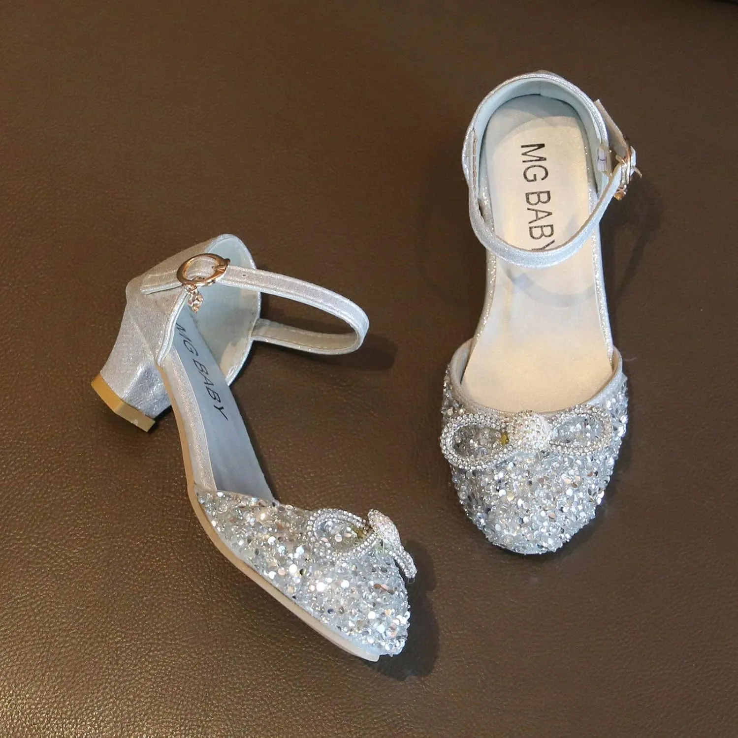 Children Soft Sole Foot Warmer Toddler Shoes Kid Princess Bling Infant Crystal Dance Girls Bowknot Baby Baby