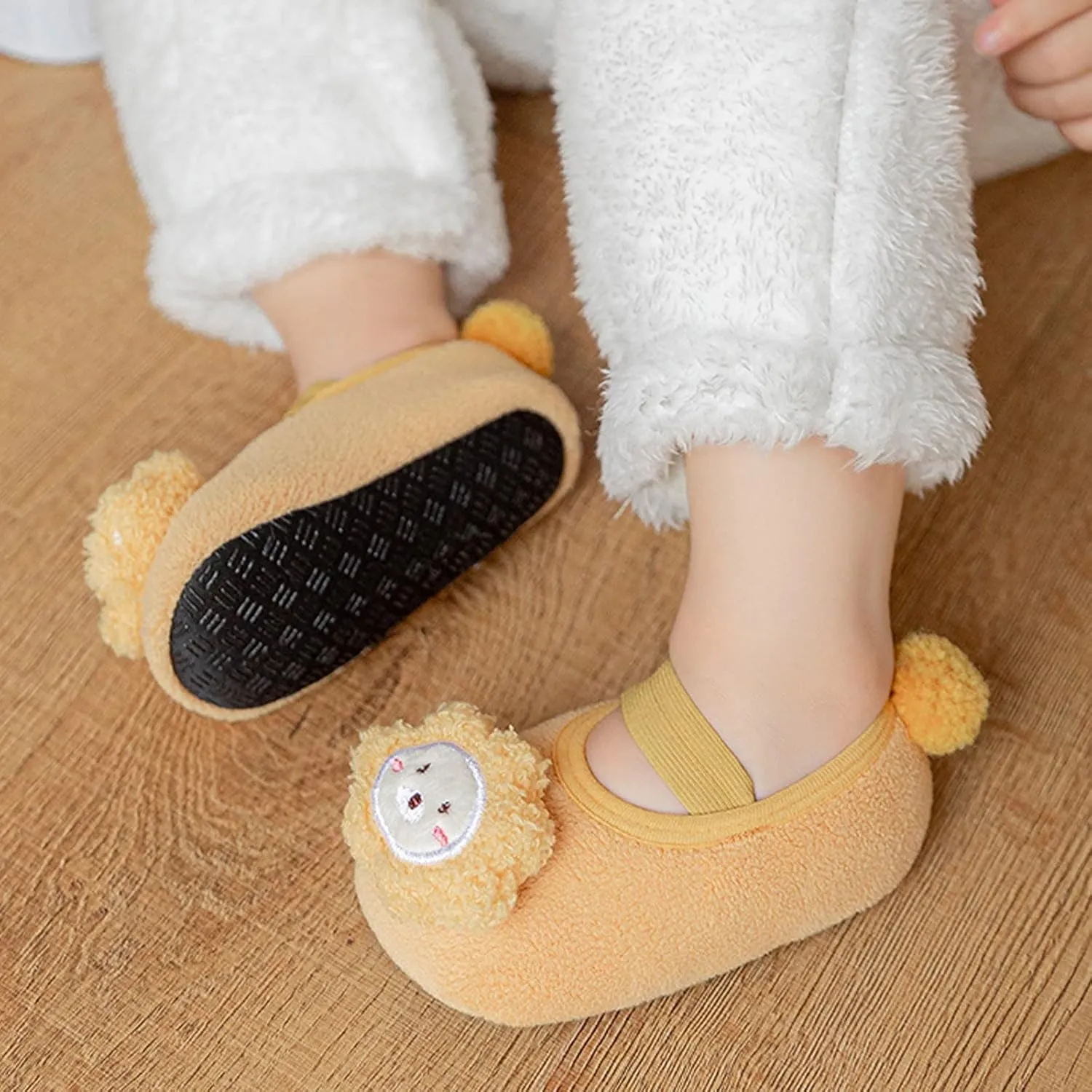 Children Toddler Shoes Autumn and Winter Boys and Girls Floor Socks Non Slip Plush Cartoon Animals Infant Sneaker Boy