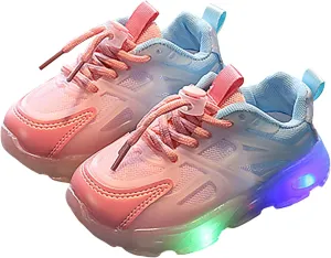 Children's Sneakers Color Gradient LED Light Shoes Dad Shoes Soft Soles 13 Wide Tennis Shoes
