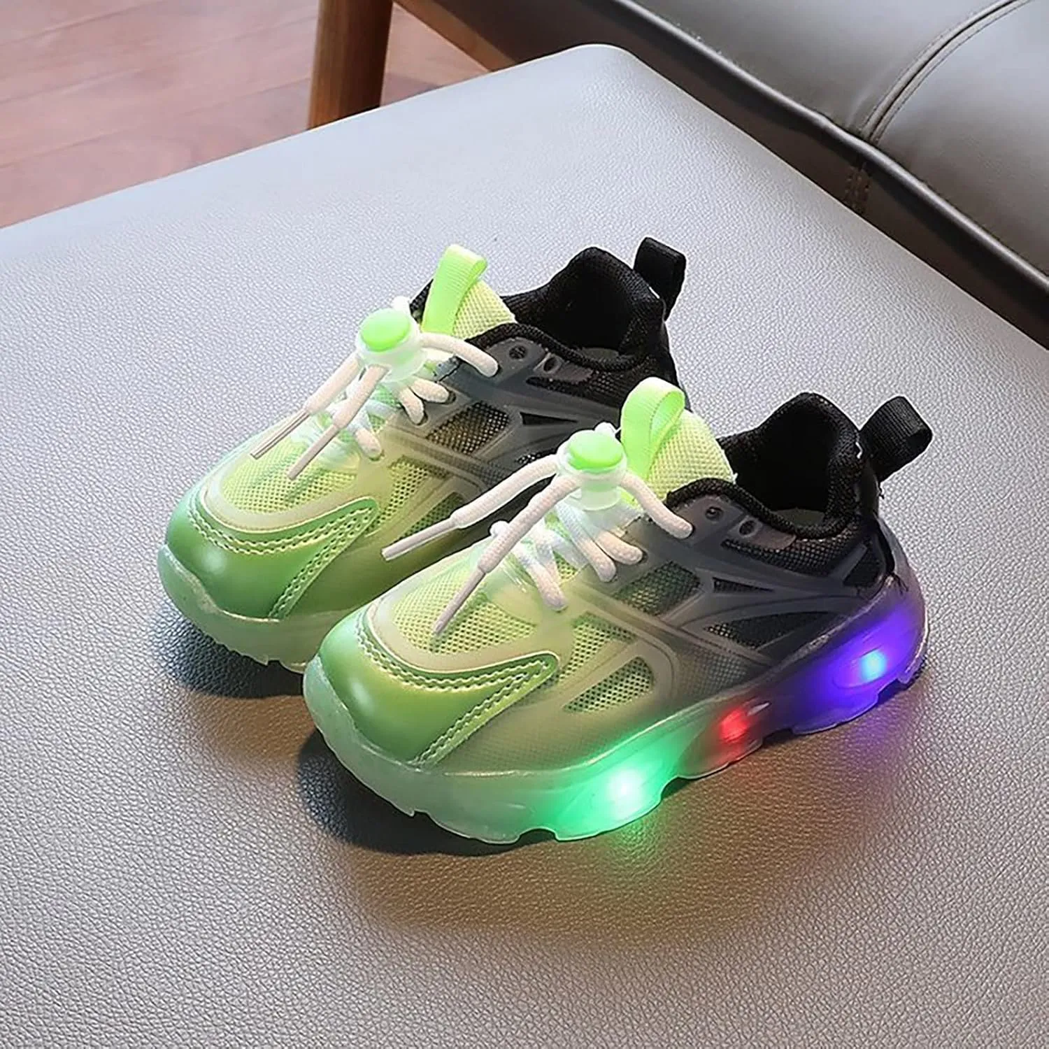 Children's Sneakers Color Gradient LED Light Shoes Dad Shoes Soft Soles 13 Wide Tennis Shoes