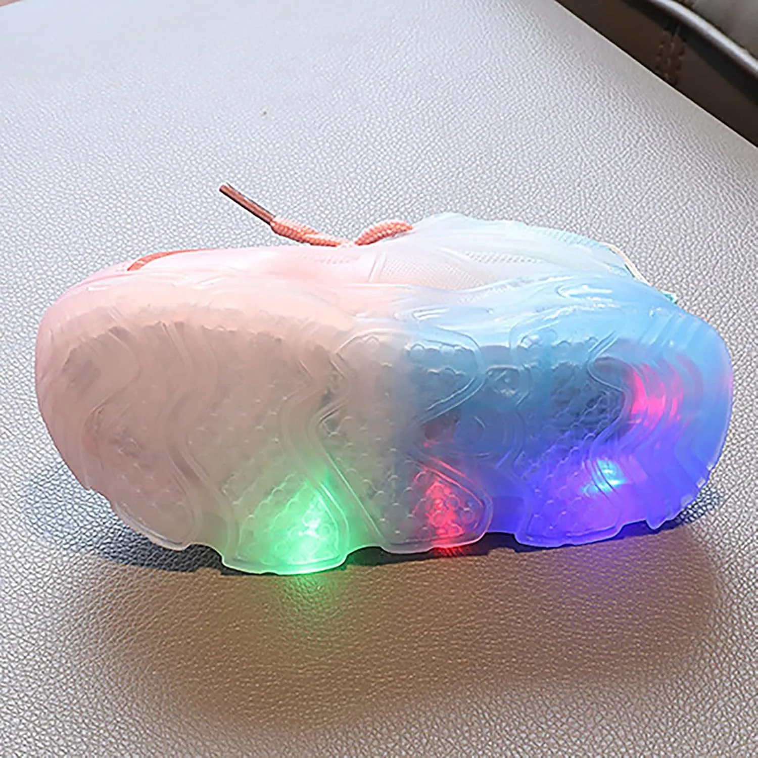 Children's Sneakers Color Gradient LED Light Shoes Dad Shoes Soft Soles Size 1 Wide Girls Shoes