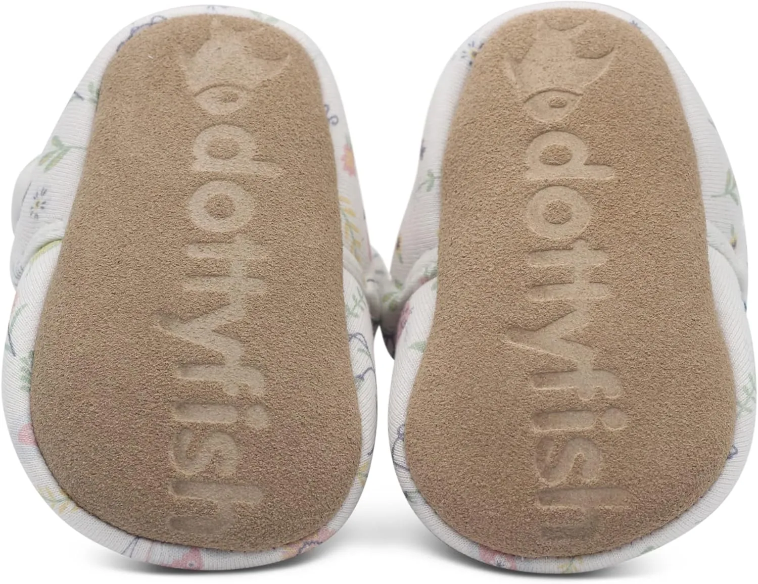 Dotty Fish Fleece Lined Baby Booties - Non-Slip Suede Sole - Warm & Cozy Slippers for Newborns to 24 Months - Perfect Winter Shoes for Babies