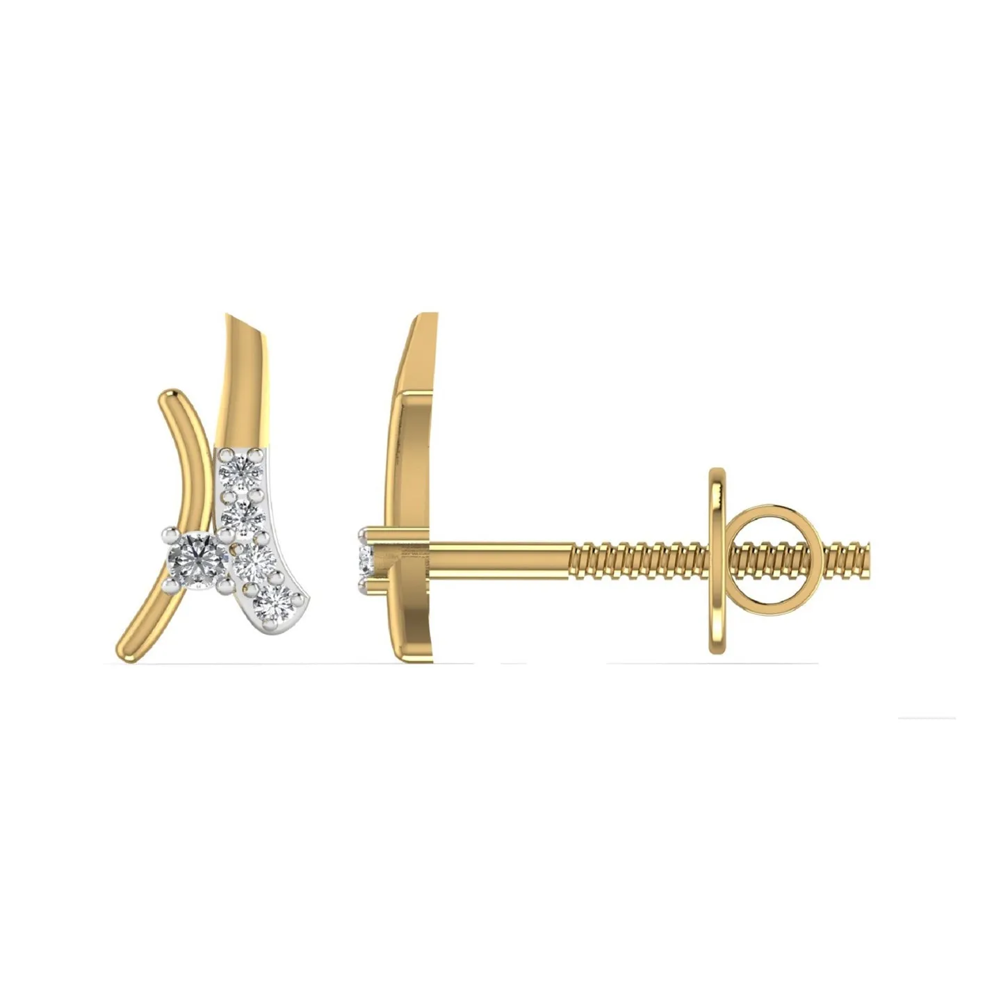Elegant Sparkle Silver Stud Earring