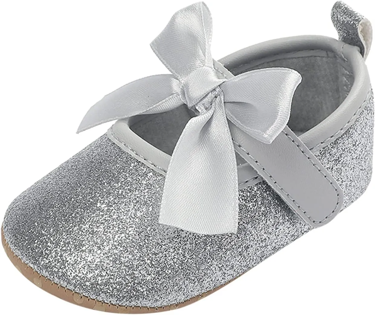 EnJoCho Running Shoes for Children Toddler Kids Infant Girls Soild Colour Bowknot Princress Shoes Soft Sole The Floor Barefoot Non Slip First Walkers Prewalker Shoes