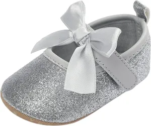 EnJoCho Running Shoes for Children Toddler Kids Infant Girls Soild Colour Bowknot Princress Shoes Soft Sole The Floor Barefoot Non Slip First Walkers Prewalker Shoes