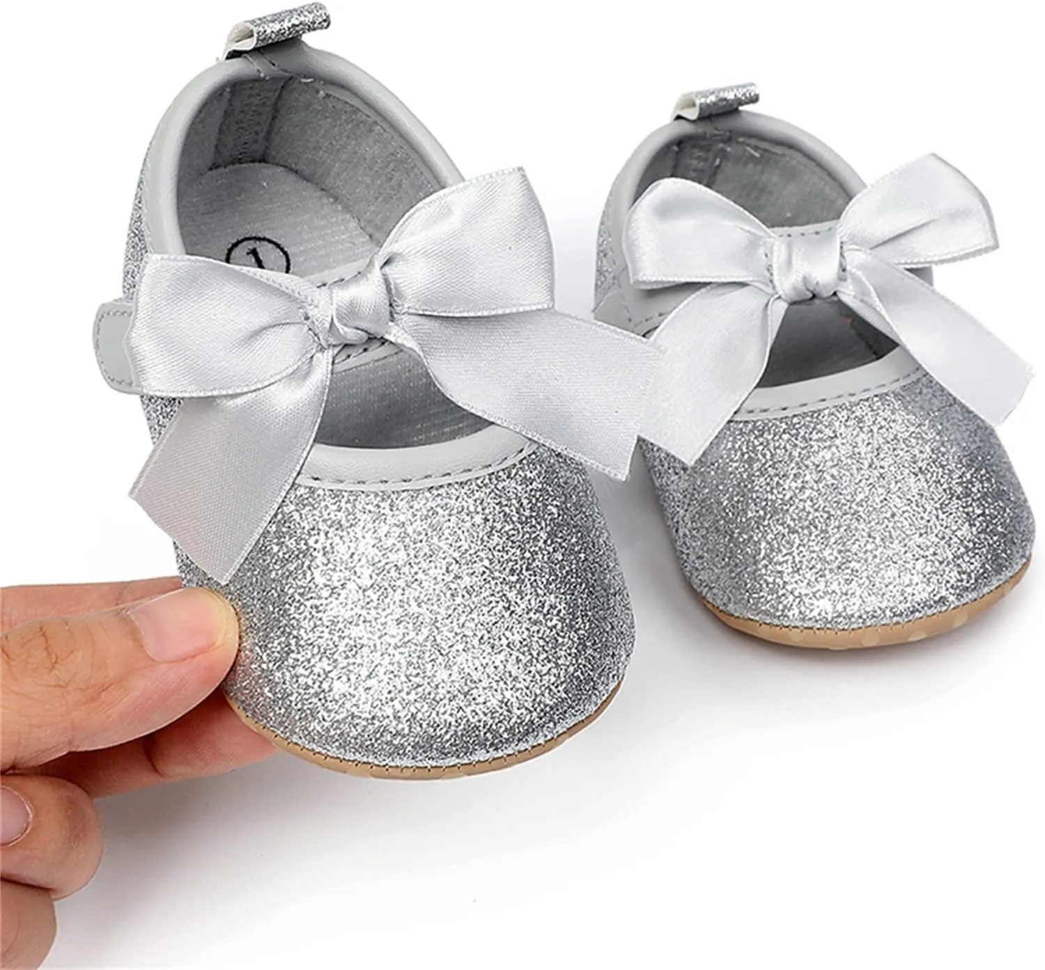 EnJoCho Running Shoes for Children Toddler Kids Infant Girls Soild Colour Bowknot Princress Shoes Soft Sole The Floor Barefoot Non Slip First Walkers Prewalker Shoes
