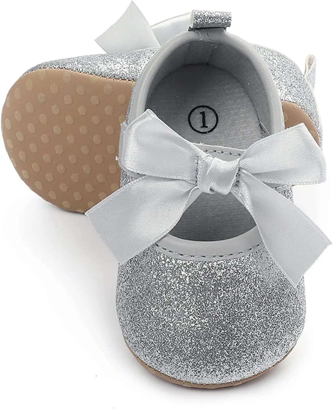 EnJoCho Running Shoes for Children Toddler Kids Infant Girls Soild Colour Bowknot Princress Shoes Soft Sole The Floor Barefoot Non Slip First Walkers Prewalker Shoes