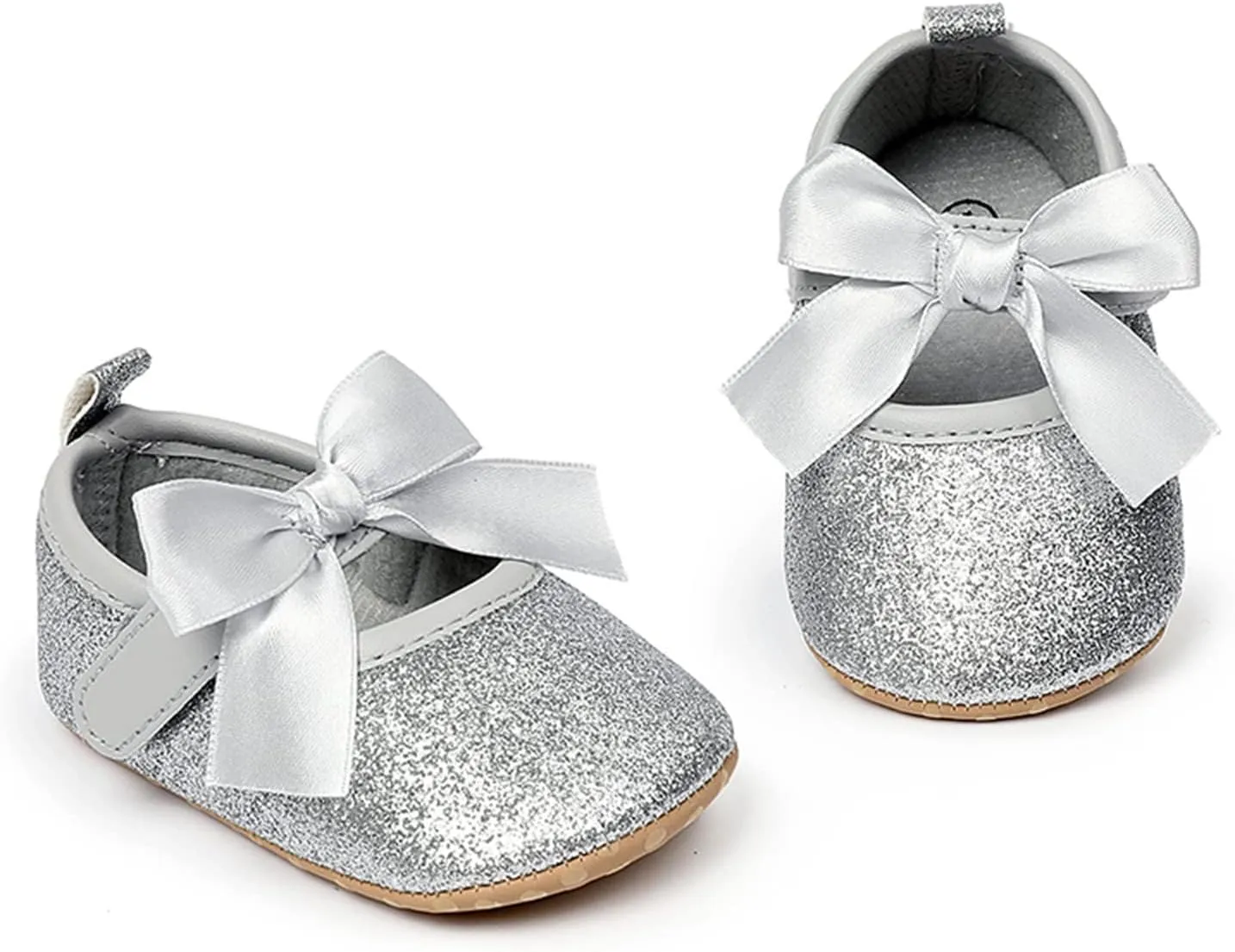 EnJoCho Running Shoes for Children Toddler Kids Infant Girls Soild Colour Bowknot Princress Shoes Soft Sole The Floor Barefoot Non Slip First Walkers Prewalker Shoes