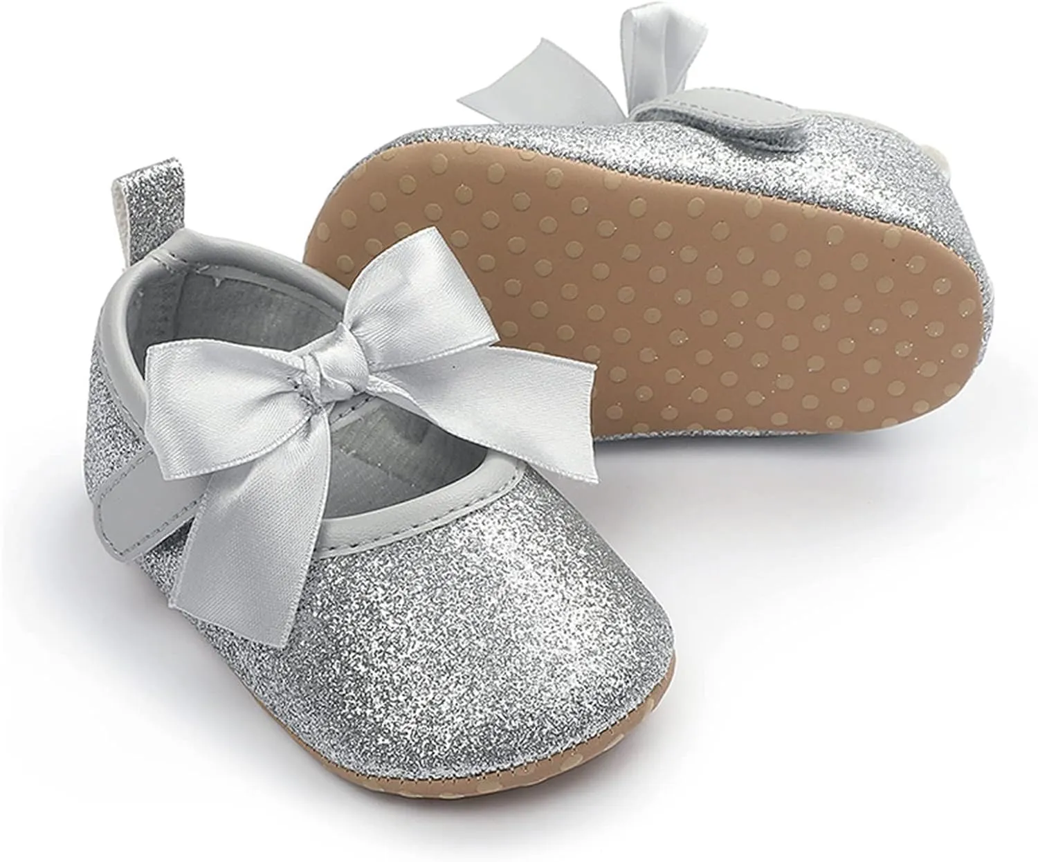 EnJoCho Running Shoes for Children Toddler Kids Infant Girls Soild Colour Bowknot Princress Shoes Soft Sole The Floor Barefoot Non Slip First Walkers Prewalker Shoes