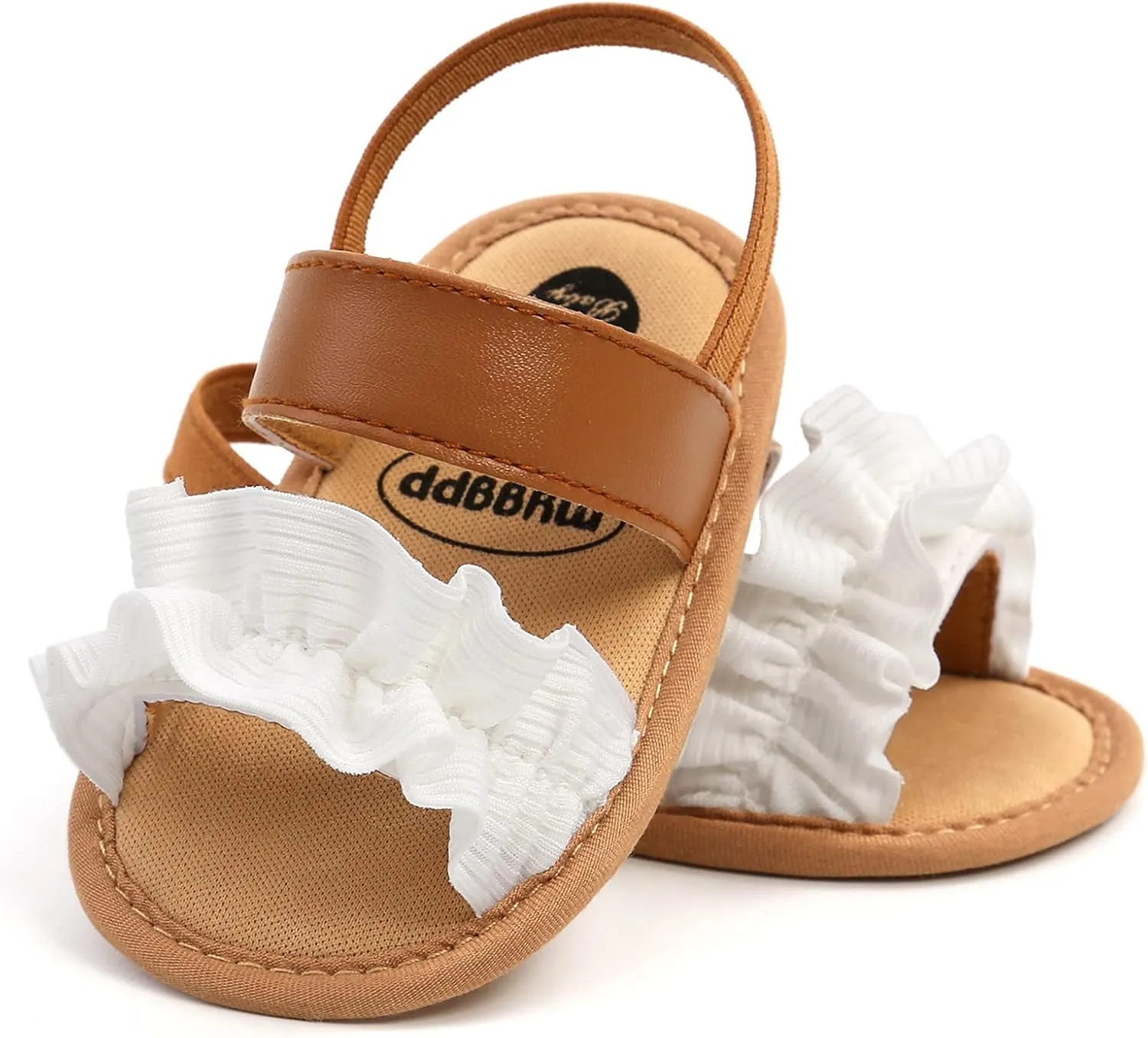 EnJoCho Soft Anti-Slip Rubber Sole Prewalker First Walker Baby Crib Shoes Beach Sandals for Infant Toddler Girls 0-18M