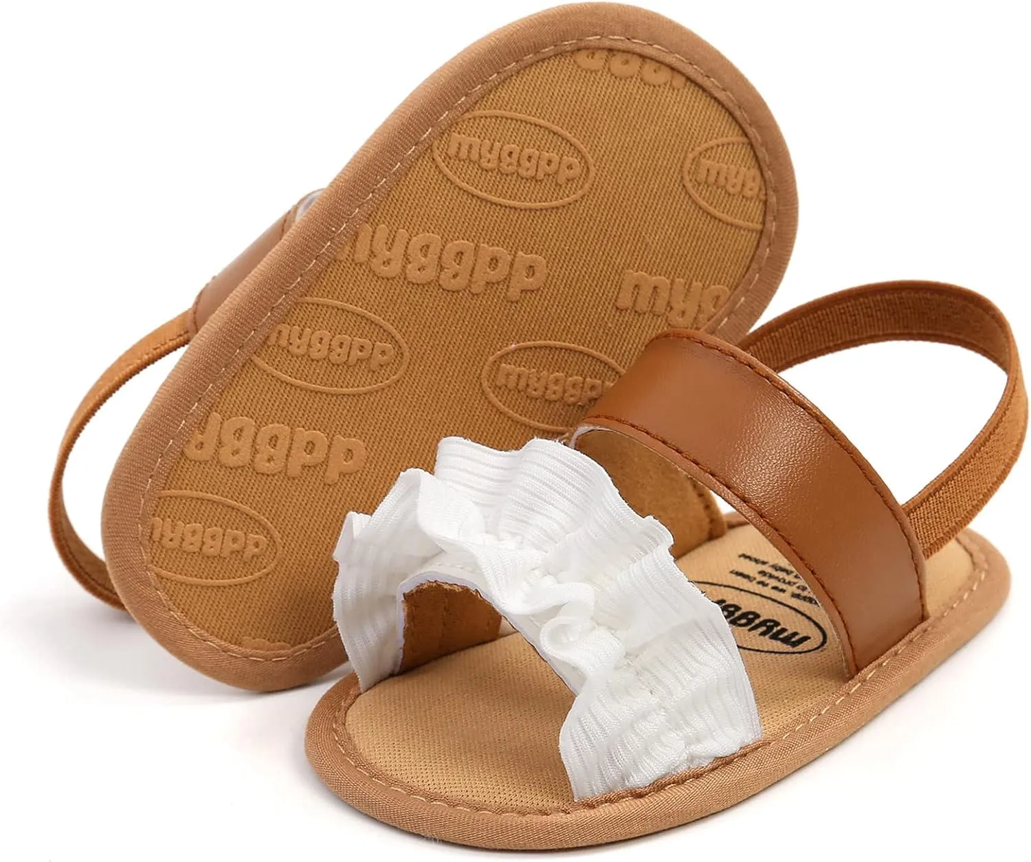 EnJoCho Soft Anti-Slip Rubber Sole Prewalker First Walker Baby Crib Shoes Beach Sandals for Infant Toddler Girls 0-18M
