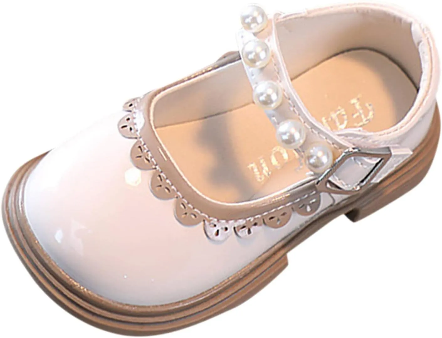 Fashion Autumn Toddler and Girls Casual Shoes Thick Sole Round Toe Buckle Dress Shoes Soft Sole Baby Shoes