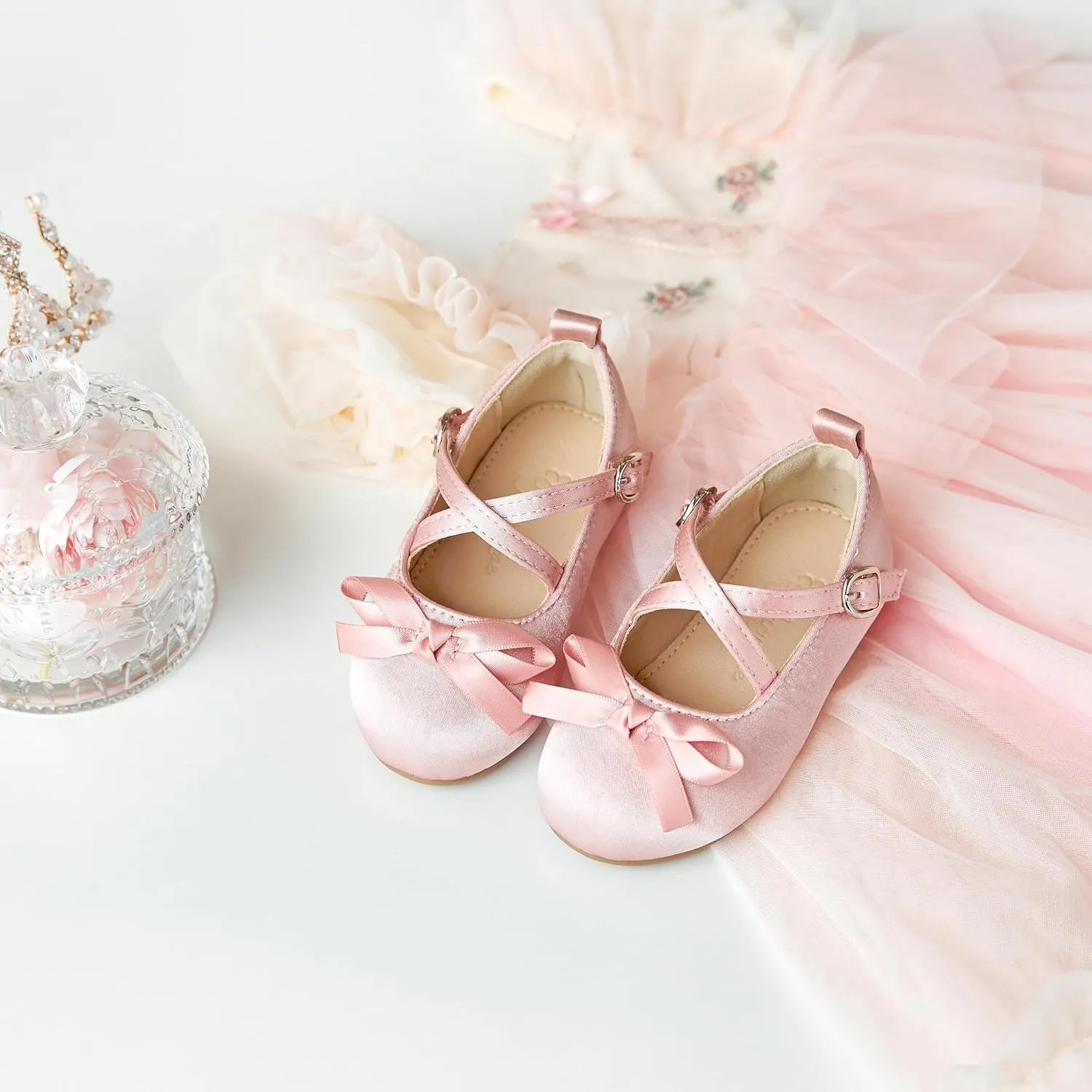 Flaryzone Toddler/Little Girls' Ballerina Flat Mary Jane Princess Dress Shoes - Wedding School Party