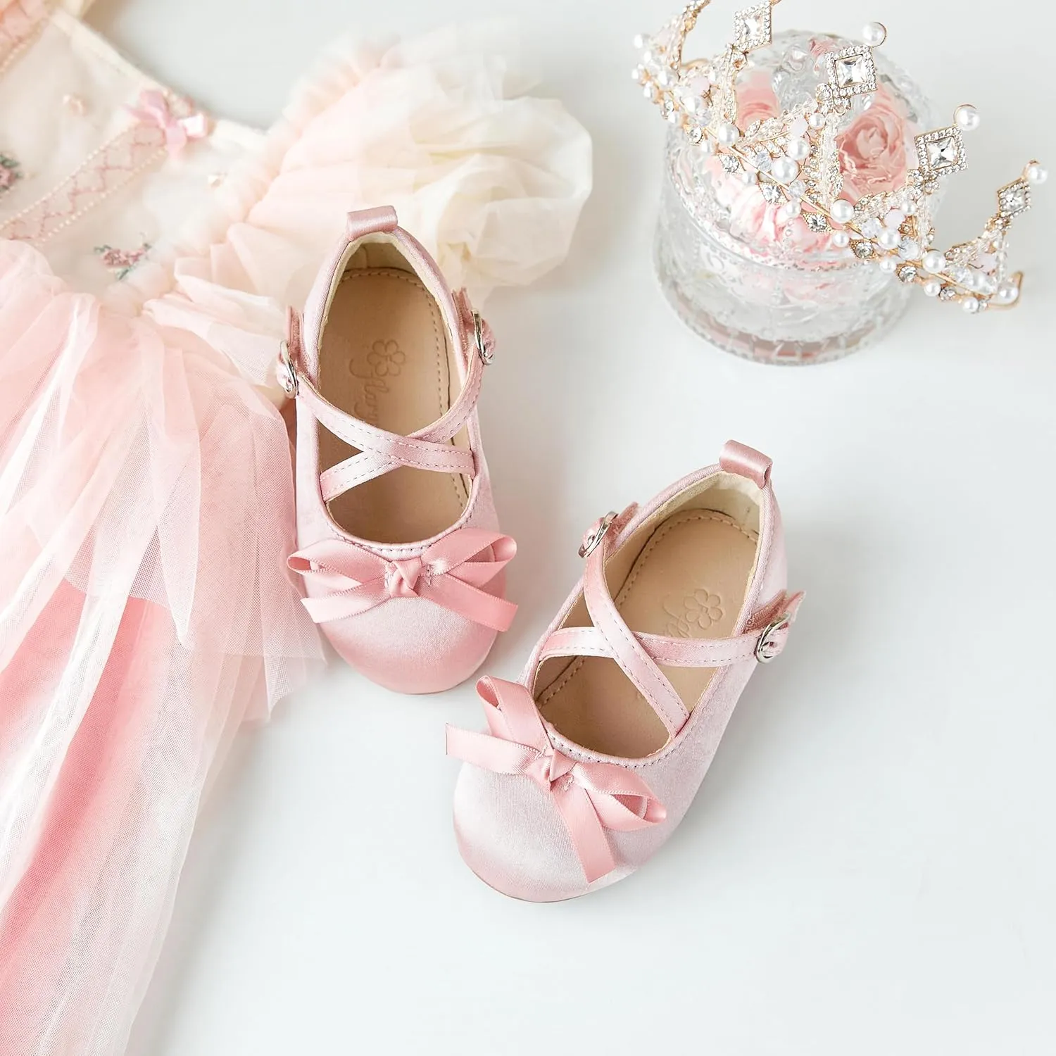 Flaryzone Toddler/Little Girls' Ballerina Flat Mary Jane Princess Dress Shoes - Wedding School Party