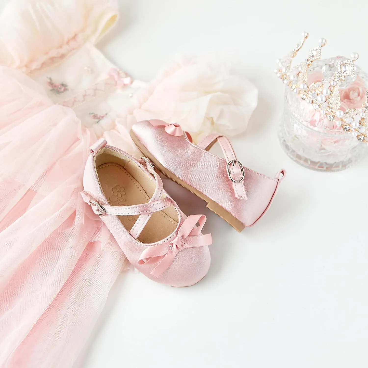 Flaryzone Toddler/Little Girls' Ballerina Flat Mary Jane Princess Dress Shoes - Wedding School Party