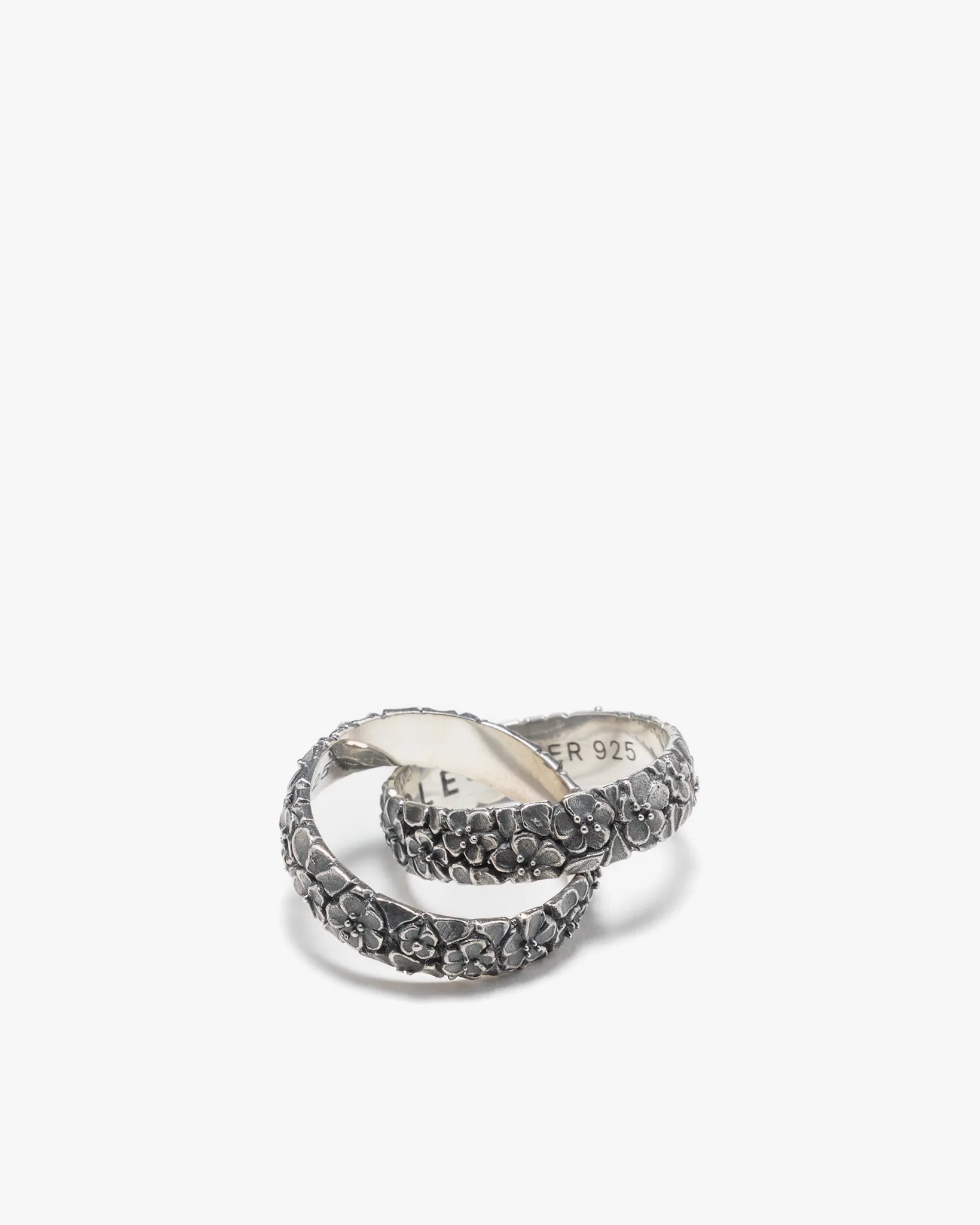 Floral Linked Ring Silver 925